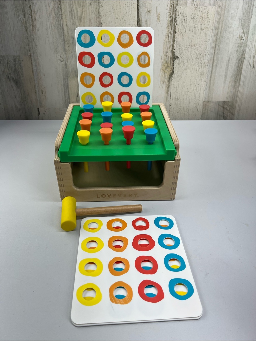 Lovevery Match and Tap Hammer Box Montessori Inspired Wooden Fine Motor Toy